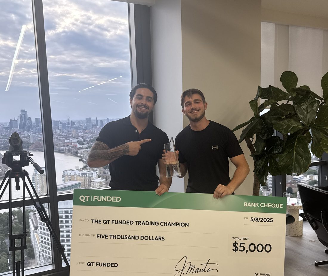Mohamad Sawas winning the QT Funded Trading Championship, live in London